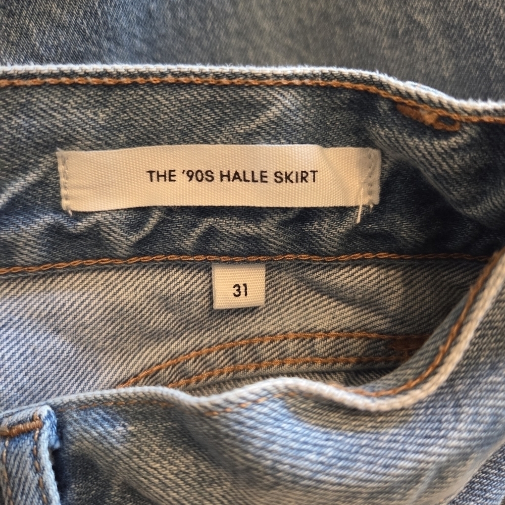 Aritzia Denim Forum The '90s Halle Midi Pockets Jean Women's Denim Skirt Size 31 - Picture 15 of 16
